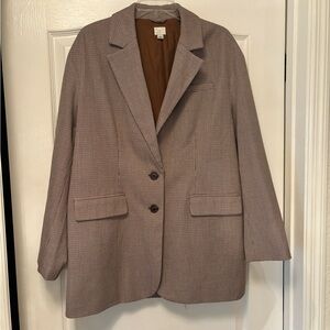 A New Day Size Large Women's Brown Plaid Blazer